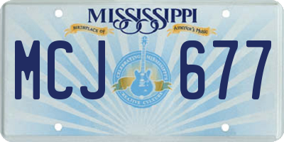 MS license plate MCJ677