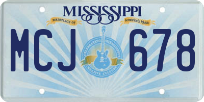 MS license plate MCJ678