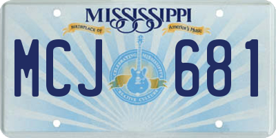 MS license plate MCJ681