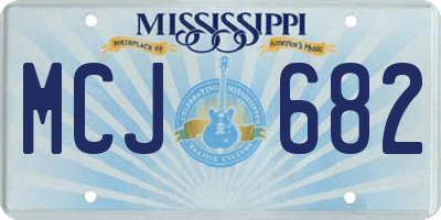 MS license plate MCJ682