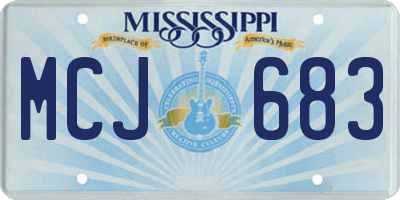 MS license plate MCJ683