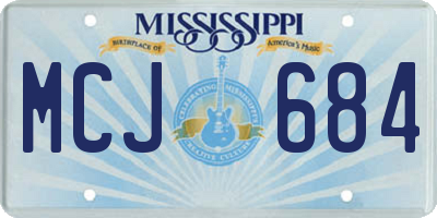 MS license plate MCJ684