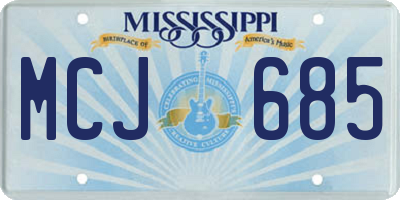 MS license plate MCJ685