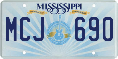 MS license plate MCJ690