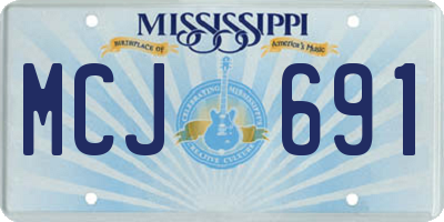 MS license plate MCJ691