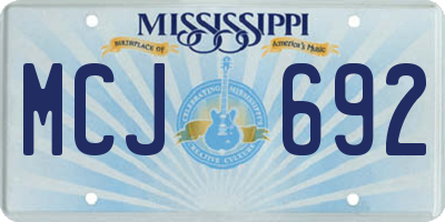 MS license plate MCJ692