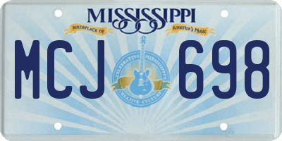 MS license plate MCJ698