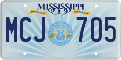 MS license plate MCJ705