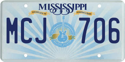 MS license plate MCJ706