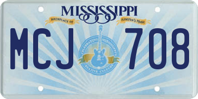 MS license plate MCJ708