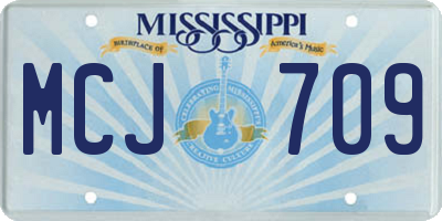 MS license plate MCJ709
