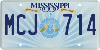 MS license plate MCJ714