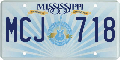 MS license plate MCJ718