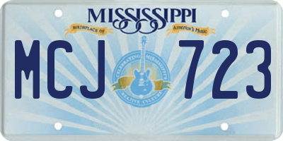 MS license plate MCJ723