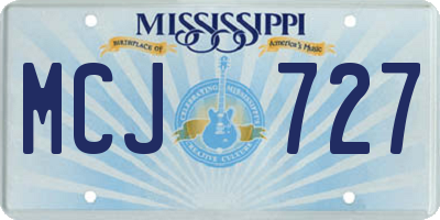 MS license plate MCJ727