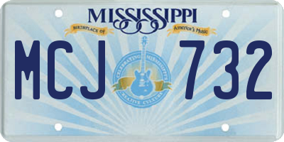 MS license plate MCJ732
