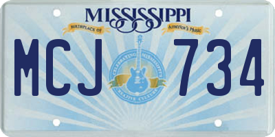 MS license plate MCJ734