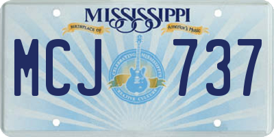 MS license plate MCJ737
