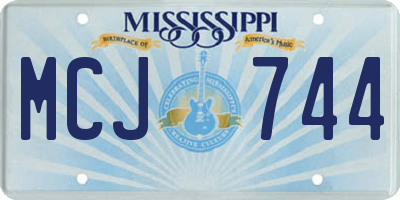 MS license plate MCJ744