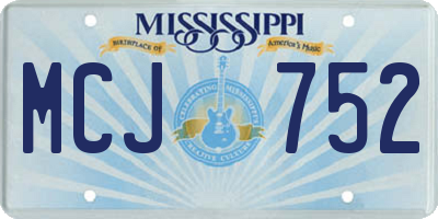 MS license plate MCJ752