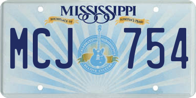 MS license plate MCJ754