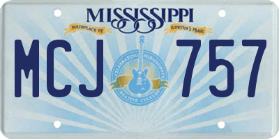 MS license plate MCJ757