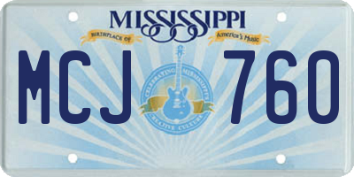 MS license plate MCJ760
