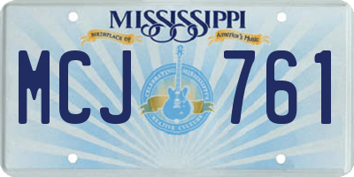 MS license plate MCJ761