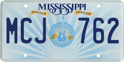 MS license plate MCJ762