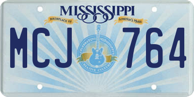 MS license plate MCJ764