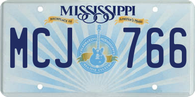 MS license plate MCJ766