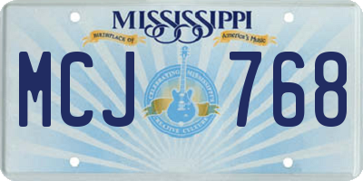 MS license plate MCJ768