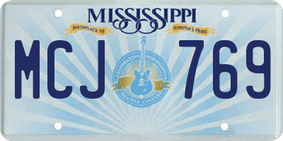 MS license plate MCJ769