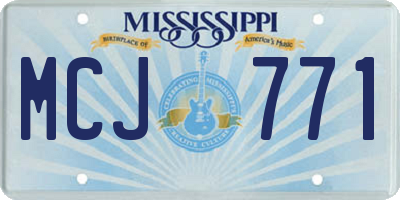 MS license plate MCJ771