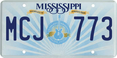 MS license plate MCJ773