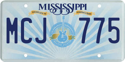 MS license plate MCJ775