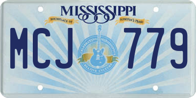MS license plate MCJ779