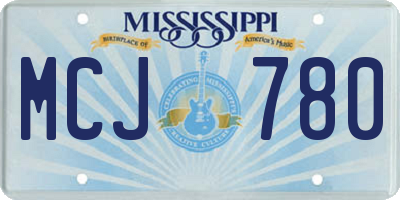 MS license plate MCJ780