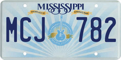 MS license plate MCJ782