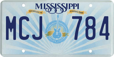 MS license plate MCJ784