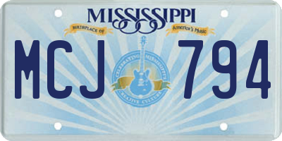 MS license plate MCJ794