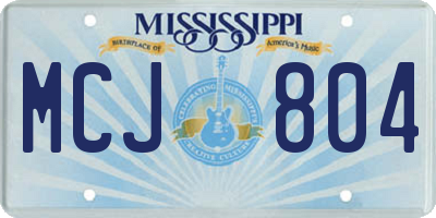 MS license plate MCJ804
