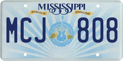 MS license plate MCJ808