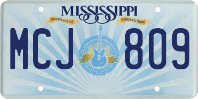 MS license plate MCJ809