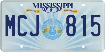 MS license plate MCJ815