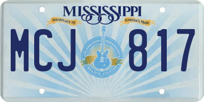 MS license plate MCJ817