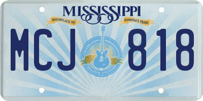 MS license plate MCJ818