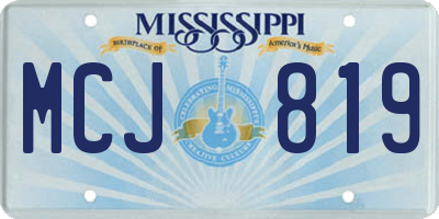 MS license plate MCJ819
