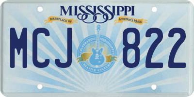MS license plate MCJ822