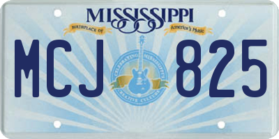 MS license plate MCJ825